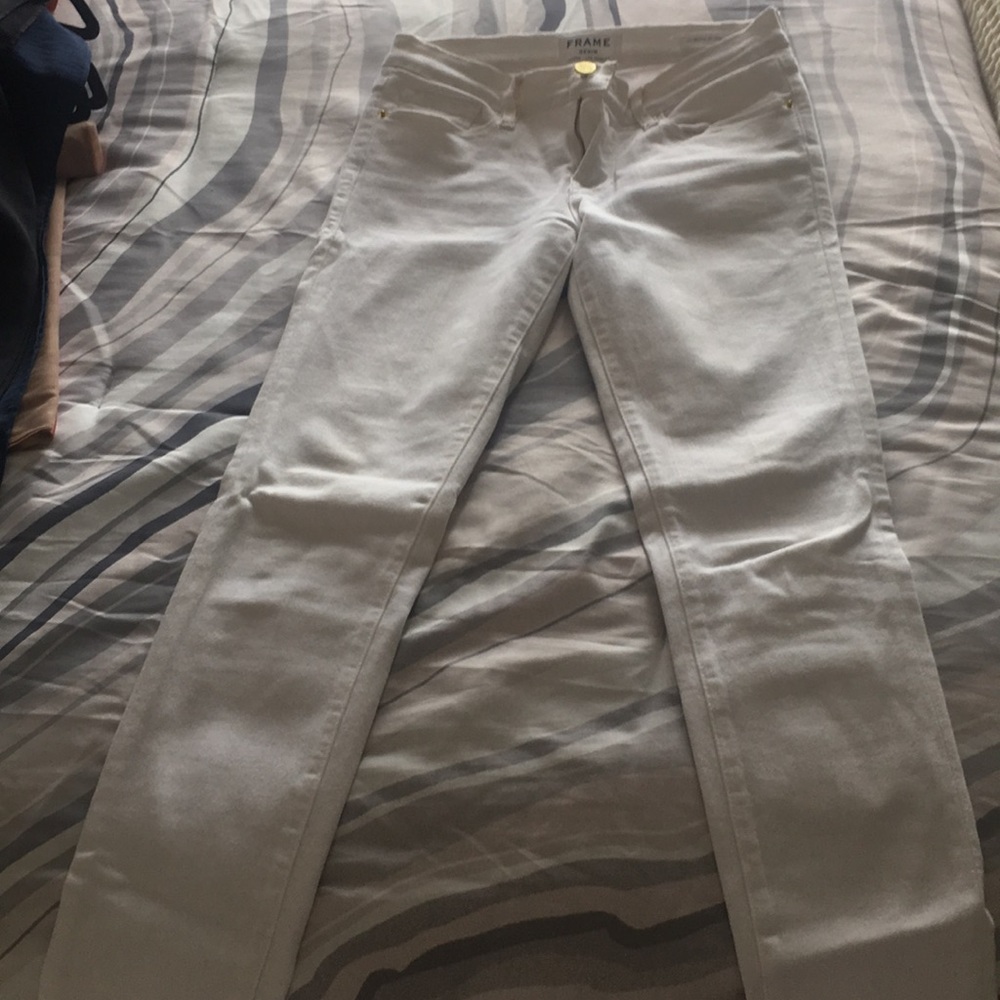 Frame Le Skinny White Jeans Stretch